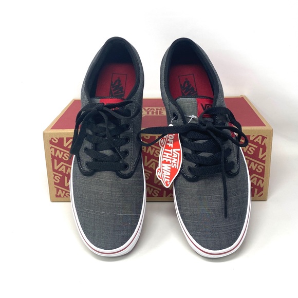 VANS Atwood Textile Black Grey Red Low Top Canvas Men’s Sneakers VN000KC46EZ - Picture 11 of 13